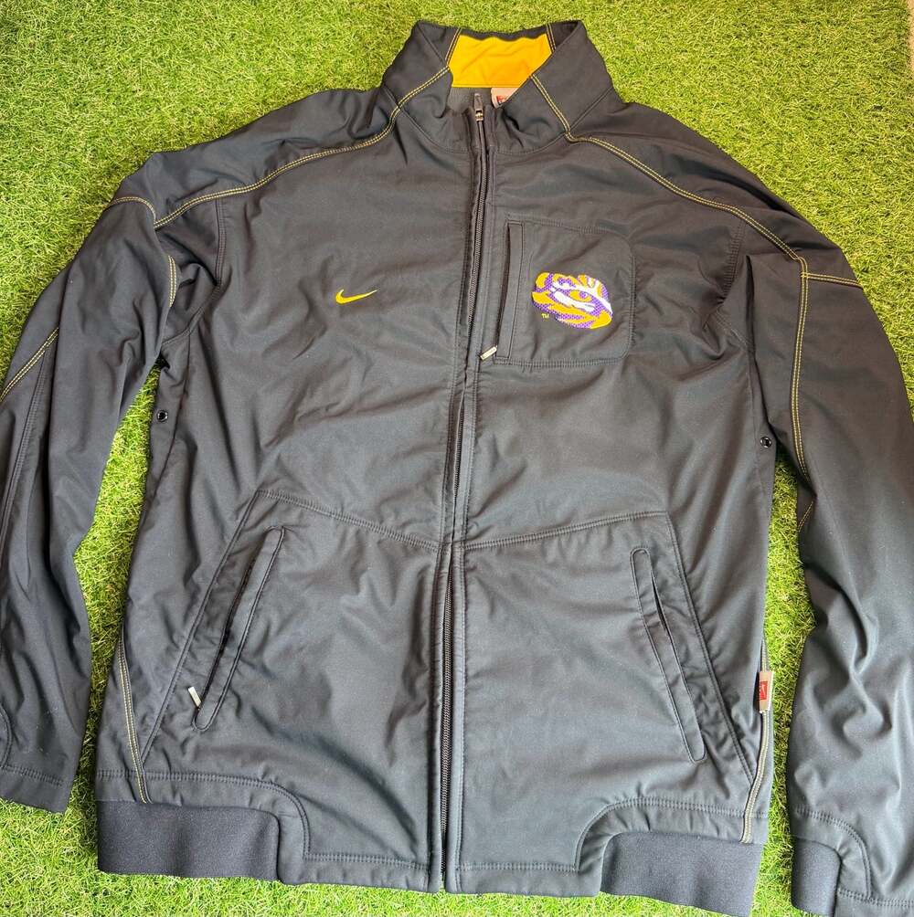 Vintage Nike Team LSU Tigers Full Zip Soft Shell Jacket Size Large